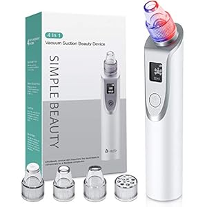 Blackhead Remover Pore Vacuum, Ocean Heart Pore Cleaner with Blue/Red Ray Light and Large LCD Display, Electric…