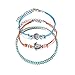 ATIMIGO 2PCS Boho Beach Layered Rope Anklet Bracelet Sunflower Elehant Charm Handmade Foot Jewelry for Women Teen Girls