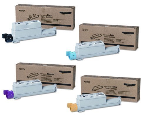 Genuine Xerox Phaser 6360 High Yield Toner Set 106R01218, 106R01219, 106R01220, 106R01221,BCYM Sealed In Retail Packaging