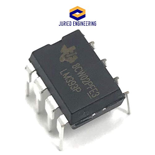Texas Instruments LM393P LM393 IC Dual Differential Comparator & 8-Pin DIP Sockets with Machined Contact Pins Breadboard-Friendly (Pack of 5)