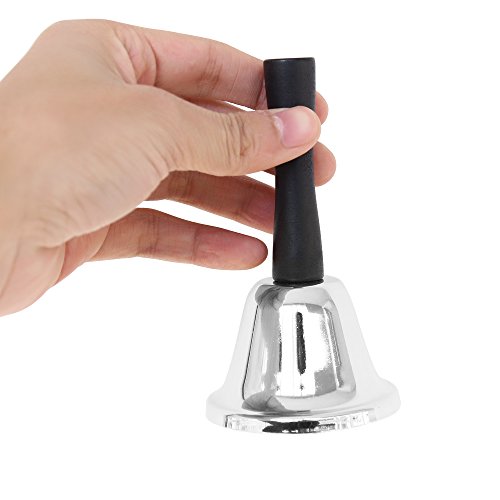 image for Hysagtek 2 Pcs Metal Tea Hand Bell Loud Call Service Bell Tone Handbel