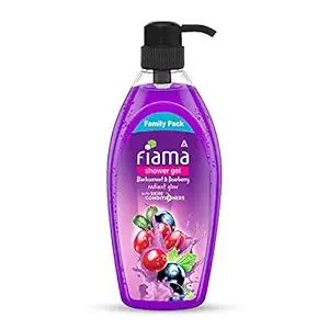 Fiama Shower Gel, Family pack, Blackcurrant & Bearberry Body Wash with Skin Conditioners for Radiant Glow, 900 ml bottle