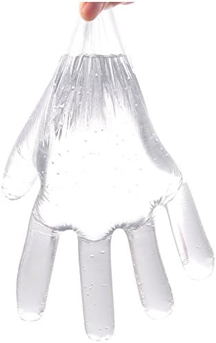 HongXander 200Pcs One-time Household Gloves Extractable Boxed Transparent Plastic Party Kitchen Cooking Housework