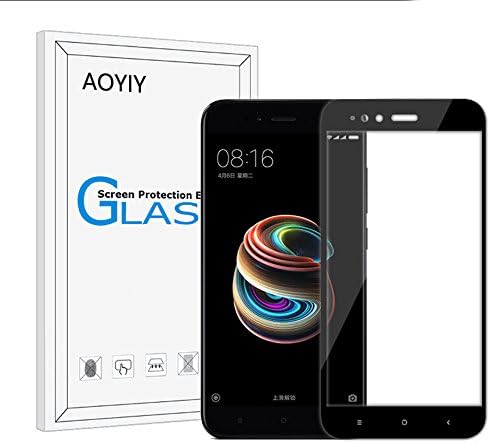 [2 Pack] Full Screen-Xiaomi MI A1 [Crystal Clear][9H Hardness][Scratch Resist] Smartphone Glass Screen Protector-Black
