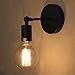 Anmytek Wall Light Fixture,Industrial Retro Rustic Loft Antique Wall Lamp Edison Vintage Pipe Wall Sconce Decorative Fixtures Lighting Luminaire (Bulbs not Included) (Simple Black 2pack)