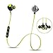 Morul U5PLUS Bluetooth Headphones Magnetic Wireless Earbuds Waterproof Headphones, Sweatproof In-Ear Noise Cancelling sport Headset for Running Workout Gym- Sports Earphones with Mic -Yellow
