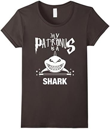 Womens My Patronus Is A Shark T-Shirt Gift Large Asphalt