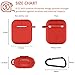 TNSO Compatible for AirPods Case Protective Silicone Cover and Skin for AirPods Charging Case-Redthumb 1