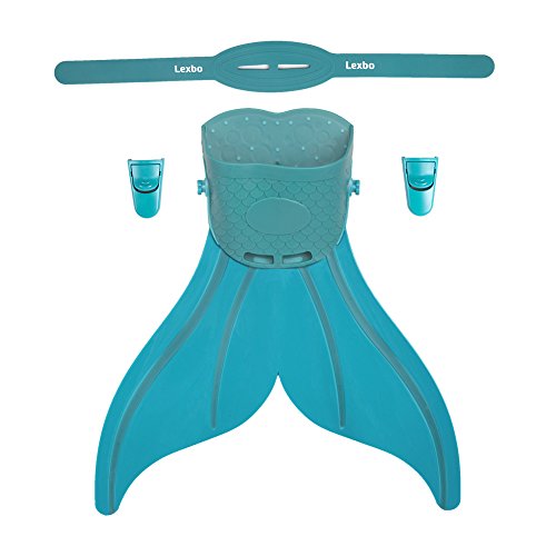 Monofin Adjustable Mermaid Tails Swim Fins with 3 Colors for Swimming with Flipper Diving Fins, Girls & Boys (Green)