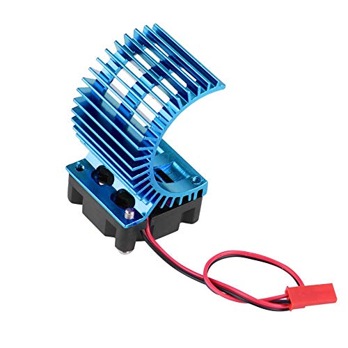 Dilwe Motor Heat Sink, Heat Sink With Cooling Fan for 1/10 Scale Electric RC Car 540/550 Motor(Blue)