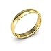 14K Yellow Gold men's and women's plain wedding bands 4mm comfort-fit light