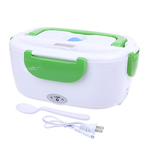 RingBuu Portable Electric Heated Food Warmer Box Container Lunch Meal Lunchbox 110V US (Green)