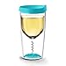 Asobu Vino2Go Insulated Wine Bottle Opener Cup with Corkscrew, 12 oz, Blue
