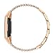 fastgo Compatible for Fitbit Charge 4/3 Bands, Premium Stainless Steel Rose Gold Mesh Watch Band, 5.5-7.5 inches, Adjustable
