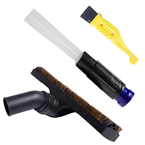 ANBOO Vacuum Cleaner Hardwood Floor Brush 1 1/4, Dust Dimmer Remover, Attachment Interface Tool, Small Suction Brush Tubes Flexible Access to Any Place, Strong Suction for Corners, Pets, Cloths