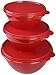 Tupperware 3 Piece Wonderlier Bowls in Red