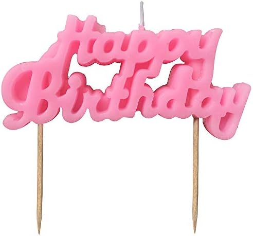 Wuinio Multicolor Happy Birthday Candles Cake Cupcake Topper Decoration for Party-Pink