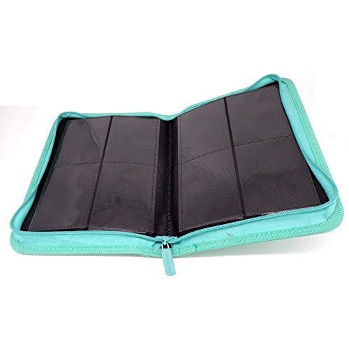docsmagic.de Pro-Player 4-Pocket Zip-Album Mint - 160 Card Binder - MTG - PKM - YGO Aqua