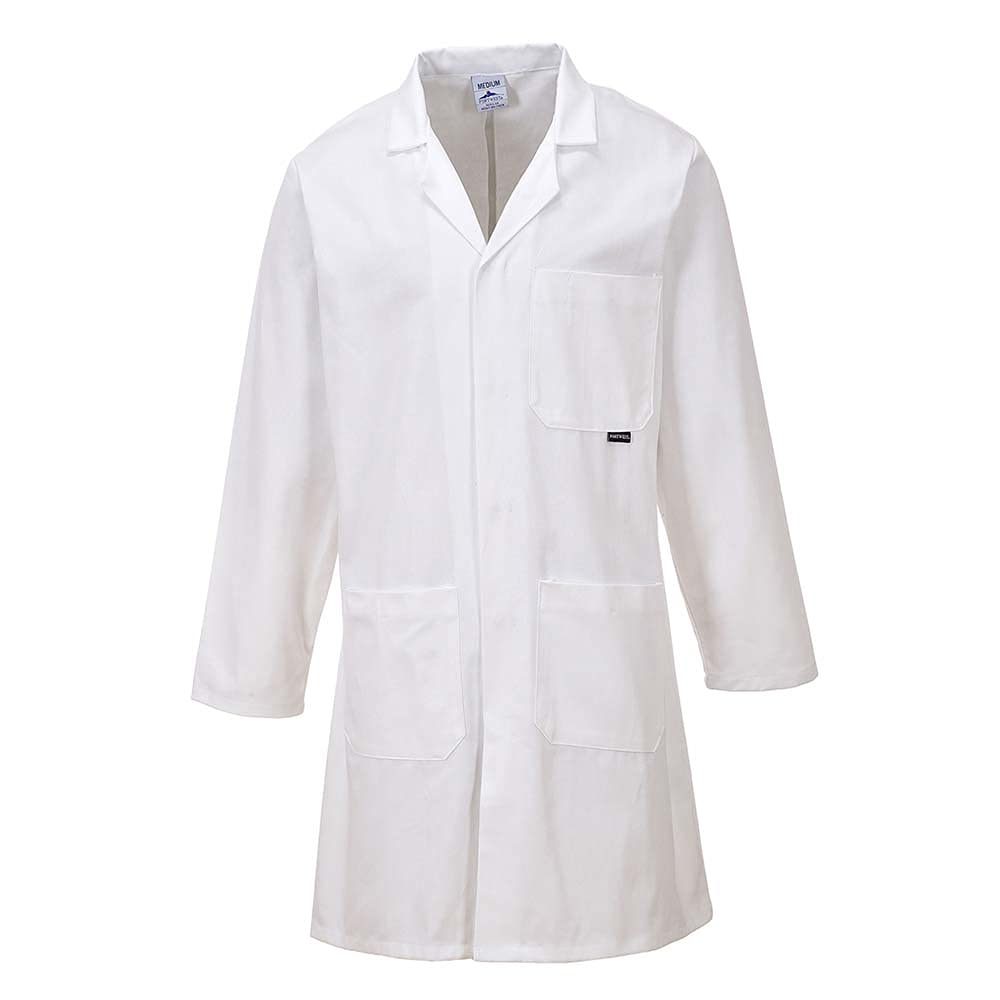 Portwest Standard Cotton Coat, Size: XXXL, Colour: White, C851WHRXXXL