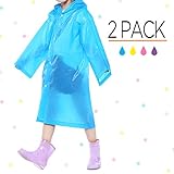 Opret Portable Kids Children Rain Poncho, Reusable Raincoat with Hoods and Sleeves, Durable, Lightweight and Perfect for Outdoor Activities