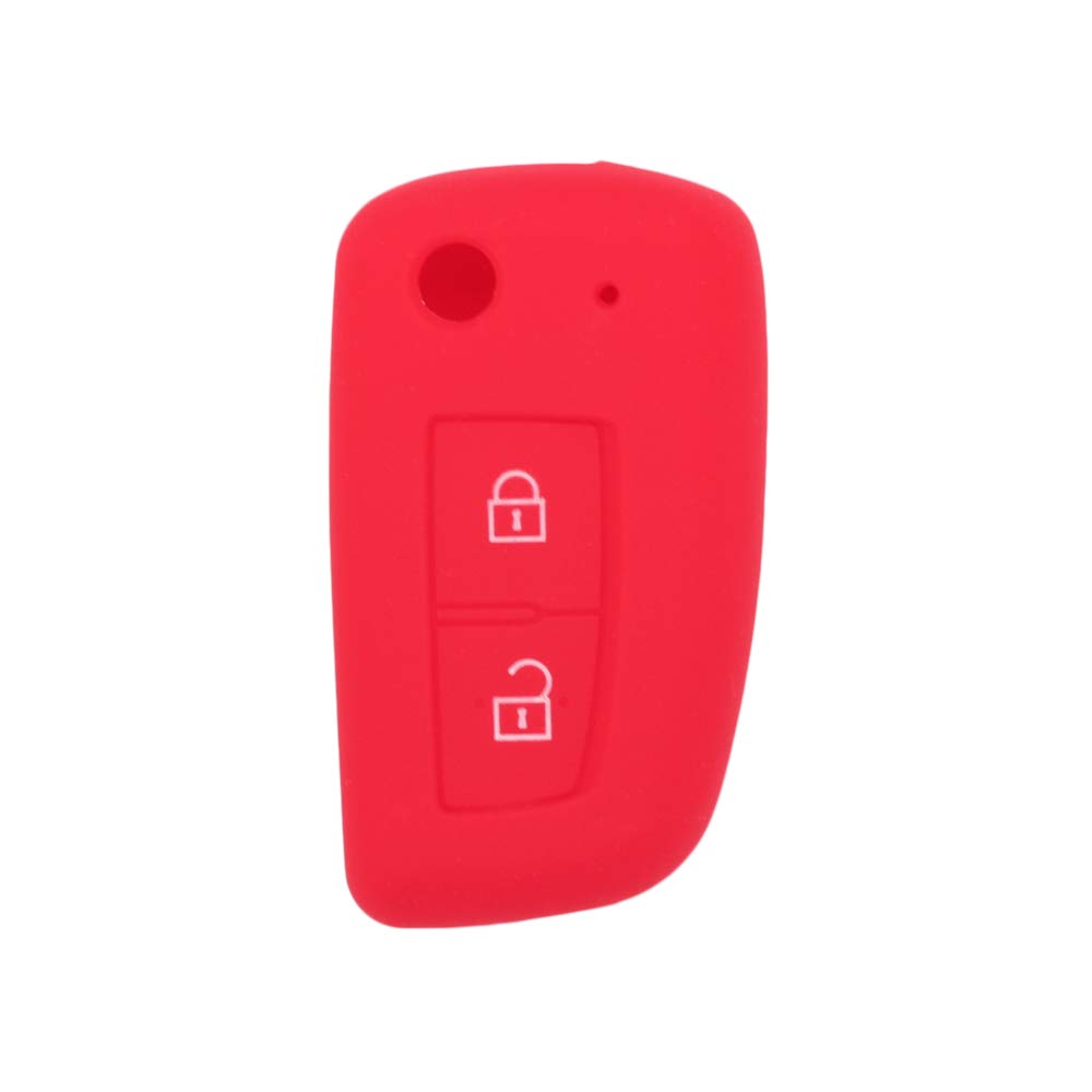 BROVACS Silicone Cover Protector Case Holder Skin Jacket Compatible with NISSAN 2 Button Remote Flip Key Fob CV9503 Red