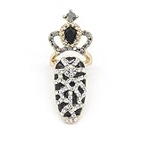 So Beauty Hot Newest Coming Fashion Single Nail Ring Mixed Metal Black Rhinestone Popular Finger Designs