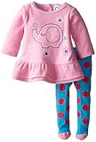 Gerber Baby and Little Girls' 2 Piece Embroidered Micro Fleece Dress with Tights