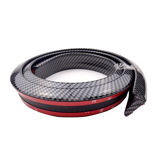 Hanperal Universal PU Trunk Lip Spoiler or Roof Spoiler Body Kit Trim Sticker, 4.5ft (145cm/1.4m), Carbon Fiber Pattern - Thumbnail 3