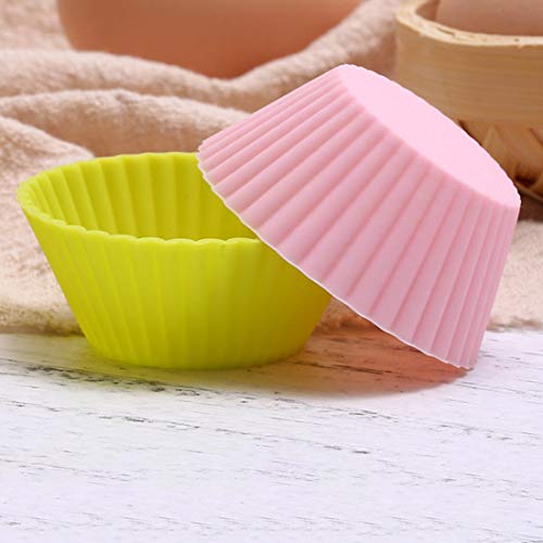 Loweryeah 12Pcs Round Shape Silicone Muffin Cupcake Mould Case Bakeware Maker Mold Tray Baking Cup Liner Baking Molds - Thumbnail 5