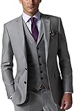 CMDC Men's New Casual Slim Fit Skinny dress Vest Business Suits Three-piece D163