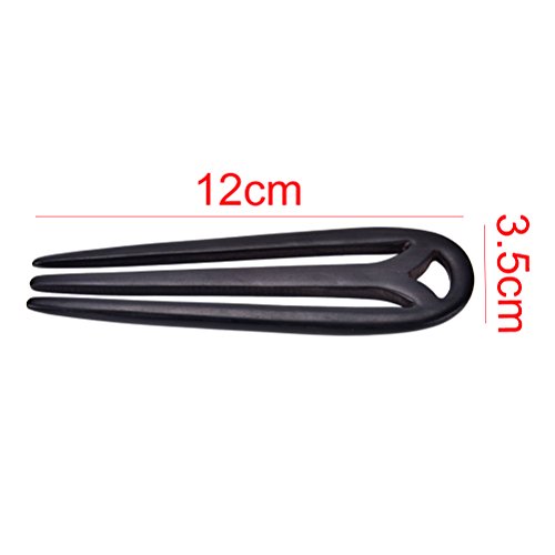 1 Pcs Handmade Carved Wood 3-Prong Hair Fork Vintage Style Hair Stick by Team-Management