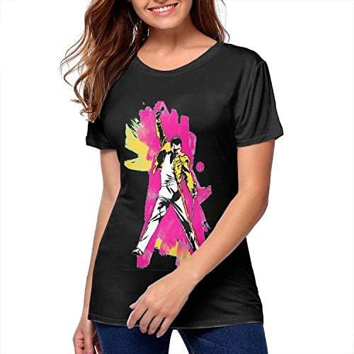 Woman Freddie Mercury Stylish Music Band Short Sleeves Tshirts