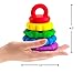 5 PC Rainbow Stacker Toy Teether Sensory Silicone rings for baby and children of all ages