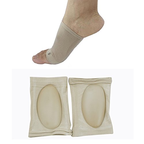 zinnor Plantar Fasciitis Therapy Wrap Gel Heel Pad Orthotic Arch Support Brace Shoe Cushion Compression Sleeves Insole for Flat Feet Breatheable
