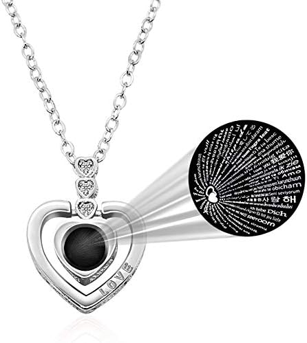 Hypnotique I Love You Necklace 100 Languages Necklaces for Women Necklaces for Men Gifts for Girlfriend, Best Friend and Friendship Necklace Necklaces Jewelry- Rose Gold - Silver