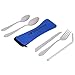 Sharkleap 5 Pieces Stainless Steel Utensil Set with Neoprene Case | Lightweight Cutlery Kit for School, College, Work, Camping and Other Outdoor Activities