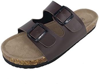 ASHVIEE Slide Sandals Cork Footbed Slide Sandals (45 M, Brown)