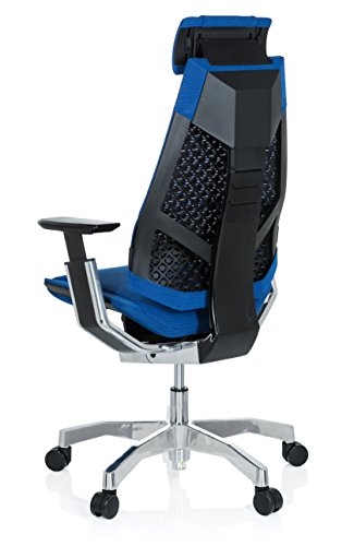 HJH-Office-652604-Sedia-Executive-Genidia-PRO-Tessuto-a-Rete-Blu-Sedia-da-Ufficio-ergonomica-Cromato