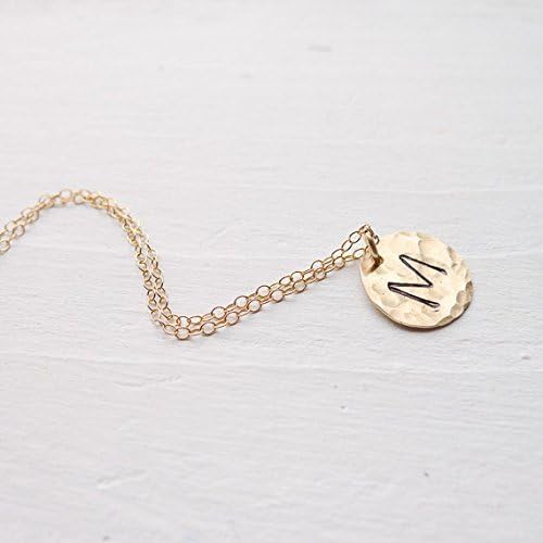 Hammered Gold Initial Necklace