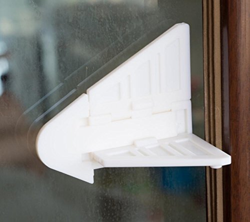 Sliding Door Lock for Child Safety 3M Self-adhesive - Alamic Baby Proof Doors & Closets. Childproof your Home with No Screws or Drills (Pack of 6, White)