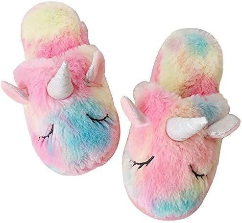 rainbow unicorn slippers