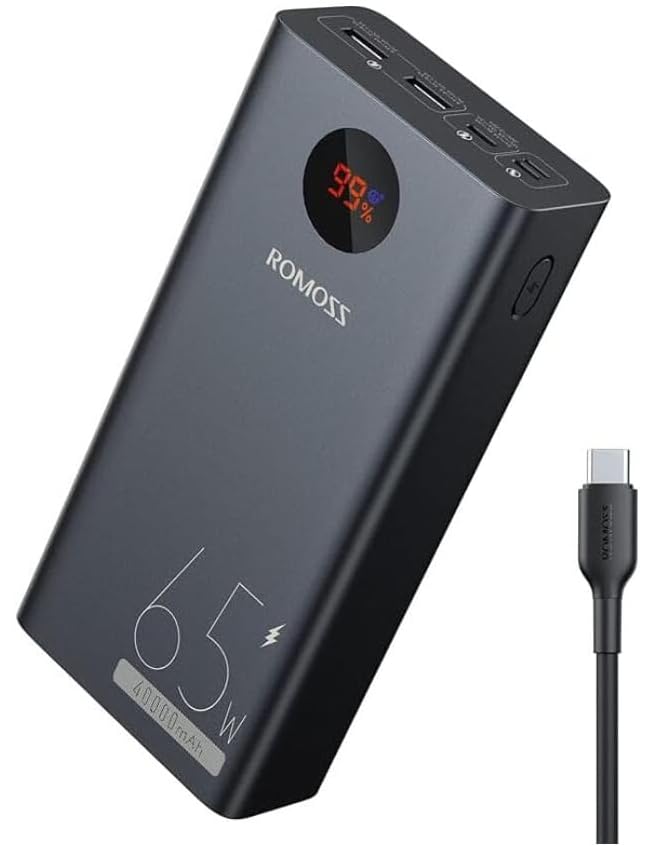 ROMOSS Power Bank, 40,000mAh 65W Portable Laptop