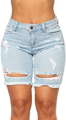 distressed cut off jeans