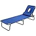 G Chaise Lounge Chair Outdoor Folding Bed Patio Beach Camping Recliner w/Hole for Face Pool Yard, Support 300 Lbs
