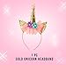 Unicorn Party Supplies & Decorations - Pink Unicorn Headband with Horn- Gold Happy Birthday Foil Balloon Banner - Magical Children’s Birthday Party Decor Accessories - Heart Balloons