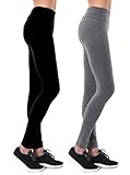 Unique Styles Ladies Fold Waistband Yoga Leggings Active Yoga Pants Tummy Control