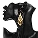 Ancient Gold Silver Plated Hollow Geometric Leaves Tassel Dangle Earring (Gold)