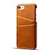 iPhone 8 Card Case,Leather Card Case for iPhone 7,Ultra Slim Premium PU Leather Case with Business Credit Card with 2 Slot Holder Protective Cover for iPhone 8 (Khaki, iphone7/8 case)