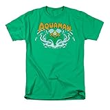 DC Comics Men's Aquaman Splash Classic T-shirt Large Kelly Green