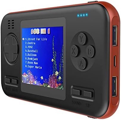 Libison Game Console, Player Gamepad Console HD Portable Handheld Palm Palm Console of Nostalgic Children Retro Console Built in 416 Game Kids Player Power Bank QI Portable USB Charging Charger